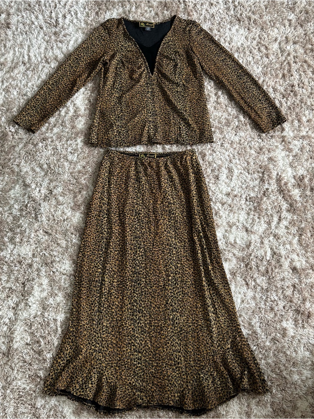 Mirasol Brown Leopard-Print skirt set